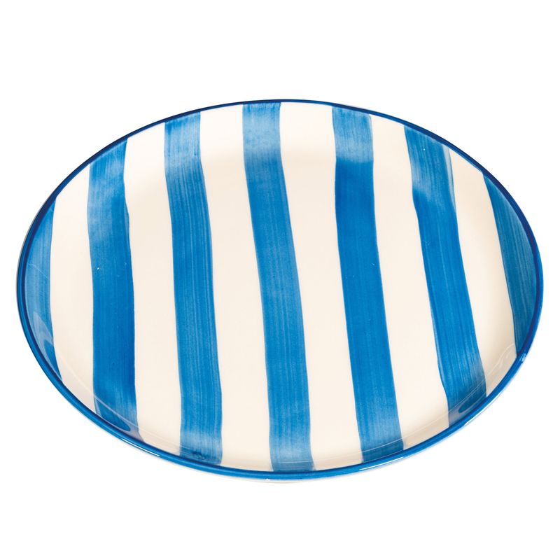 Piatto Lido Righe Azzurro 21 cm - Zafferano