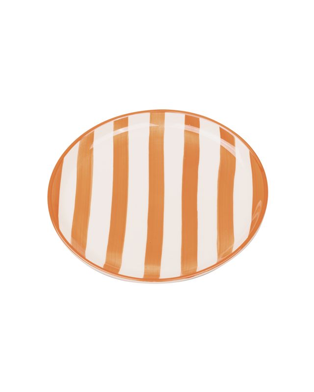 Piatto piano Lido Righe Rosso Mattone 28 cm - Zafferano