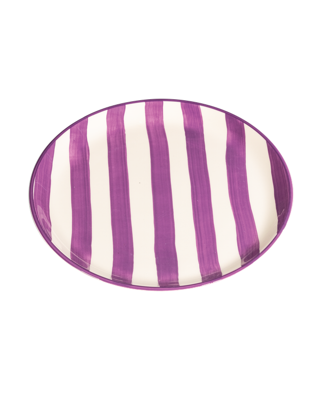 Piatto piano Lido Righe Viola 28 cm - Zafferano