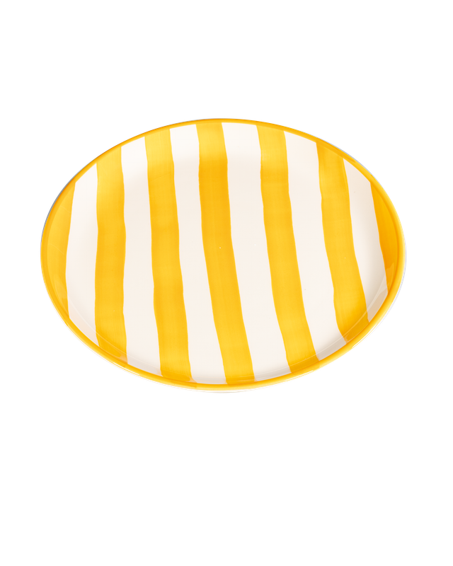 Piatto piano Lido Righe Giallo 28 cm - Zafferano