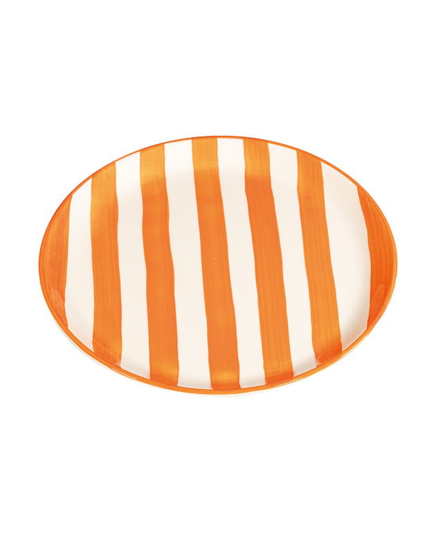Piatto piano Lido Righe Arancione 28 cm - Zafferano