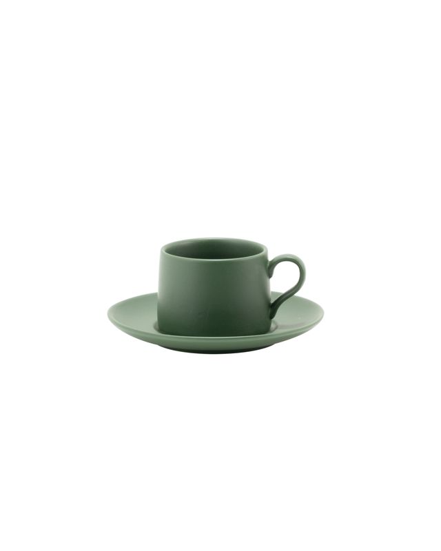 Tazzina e piattino 8 cl Levante Verde Oliva - Zafferano