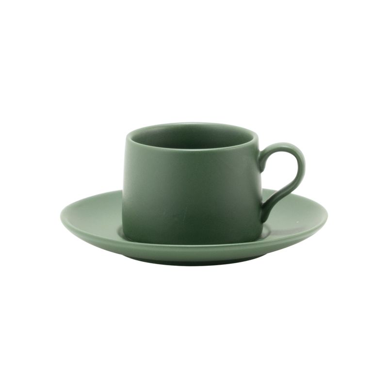 Tazza da tè e piattino 43,5 cl Levante Verde Oliva - Zafferano