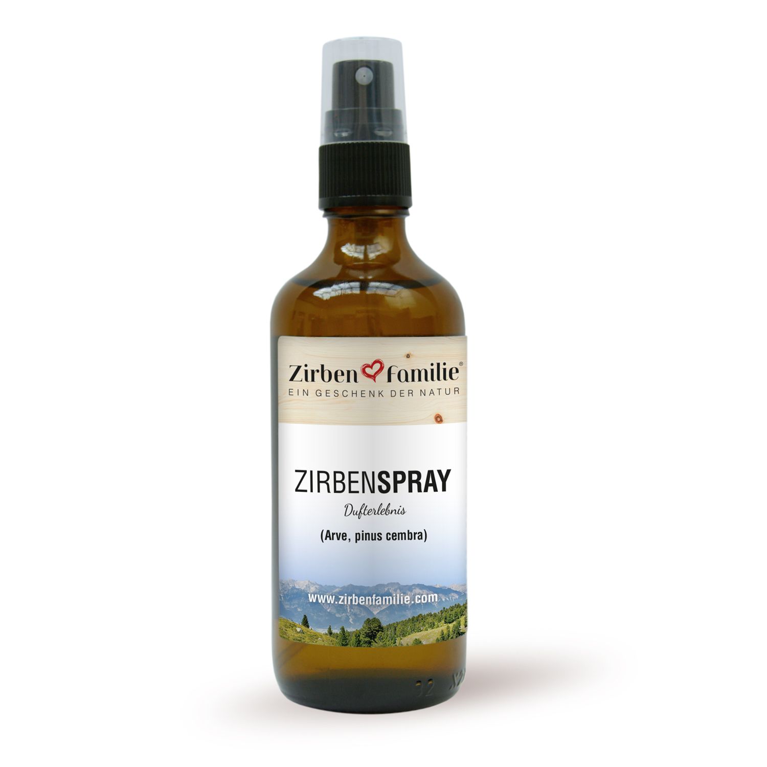Spray al pino cirmolo 100 ml - Spray per cuscini e ambienti - Zirbenfamilie