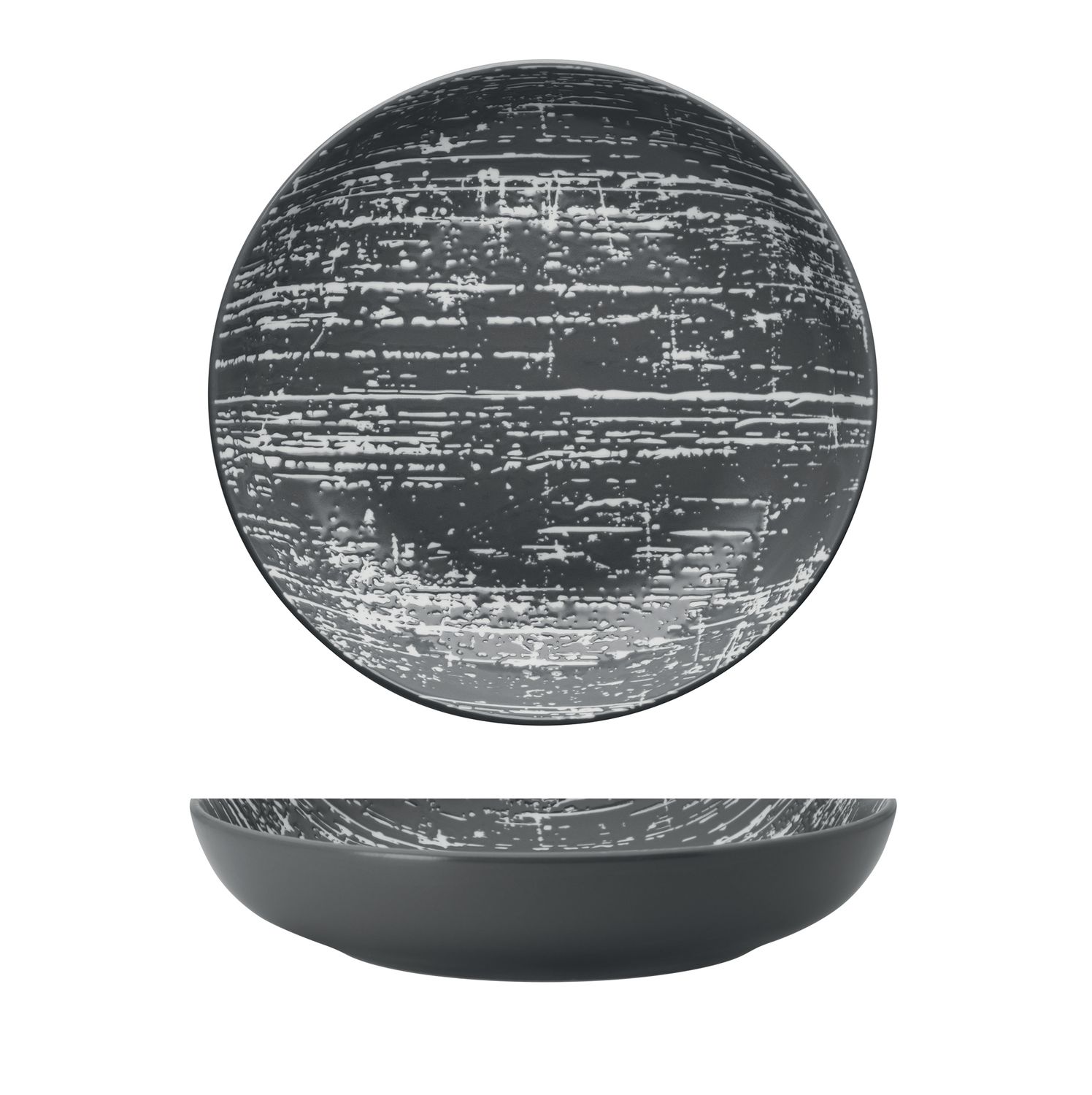 Piatto fondo 23 cm Grigio Drizzle - Yegam