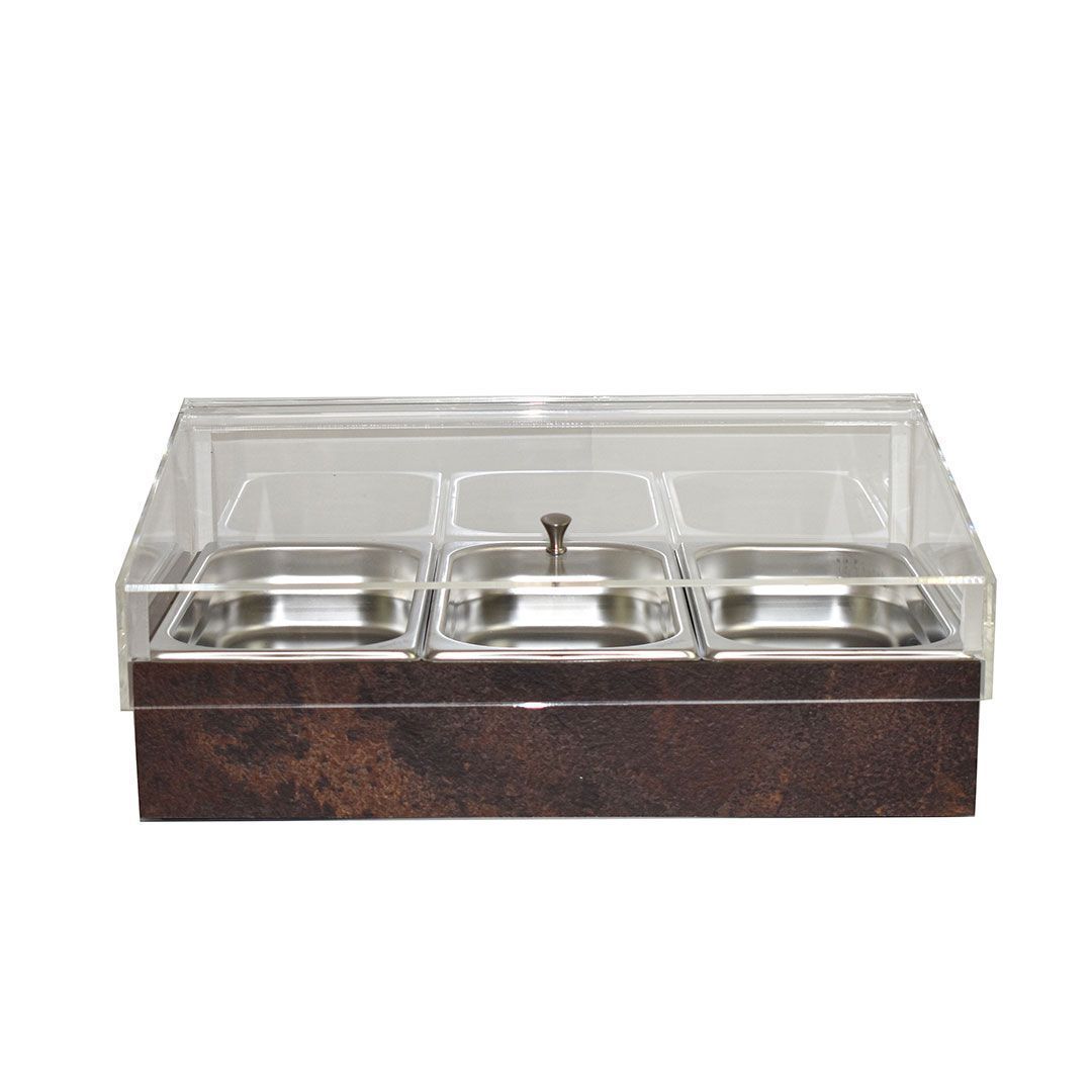 Espositore refrigerato in ruggine GN 1/1 con 3 vaschette GN 1/3 T-Collection - Yegam