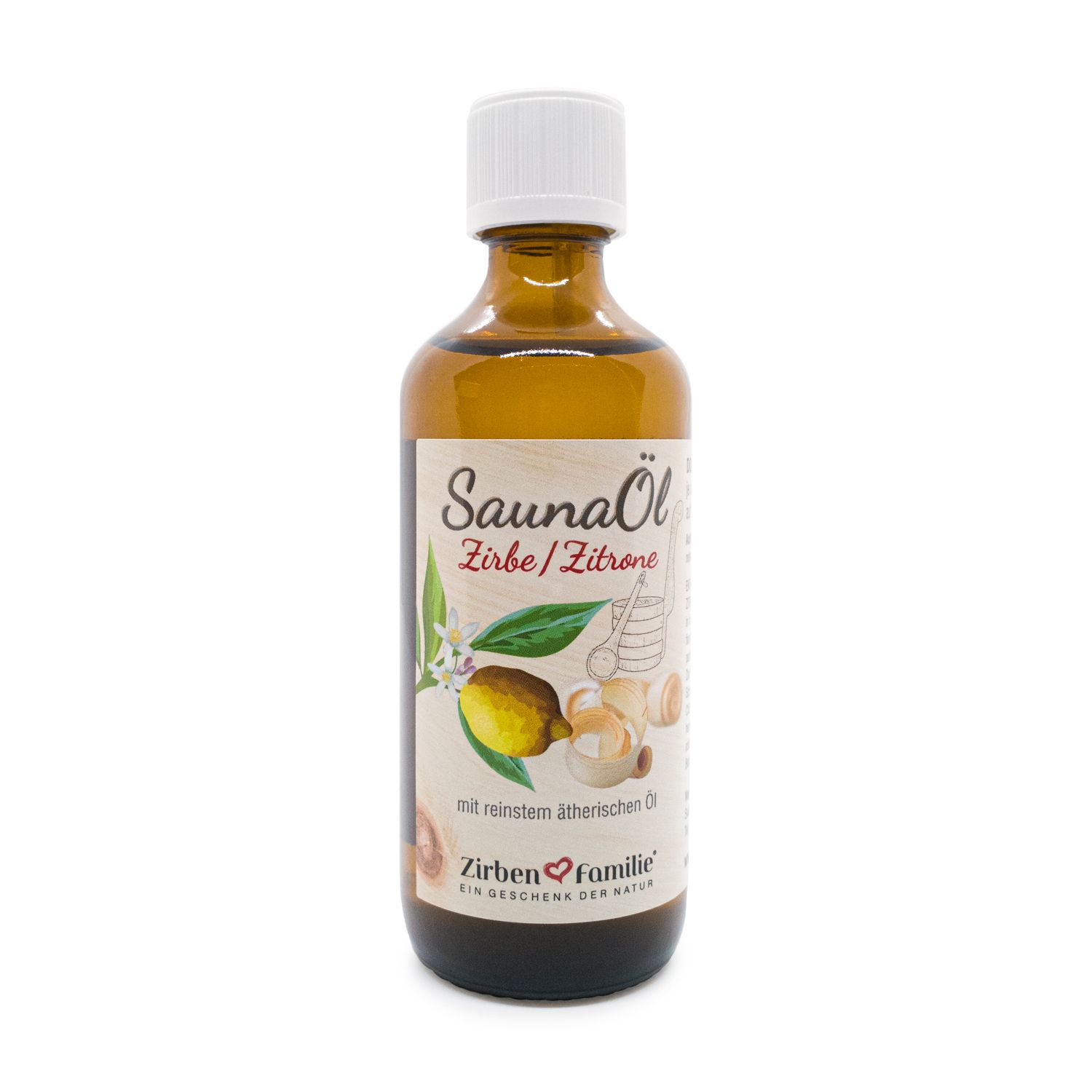 Olio per sauna 100ml - Pino di cirmolo e limone - Zirbenfamilie