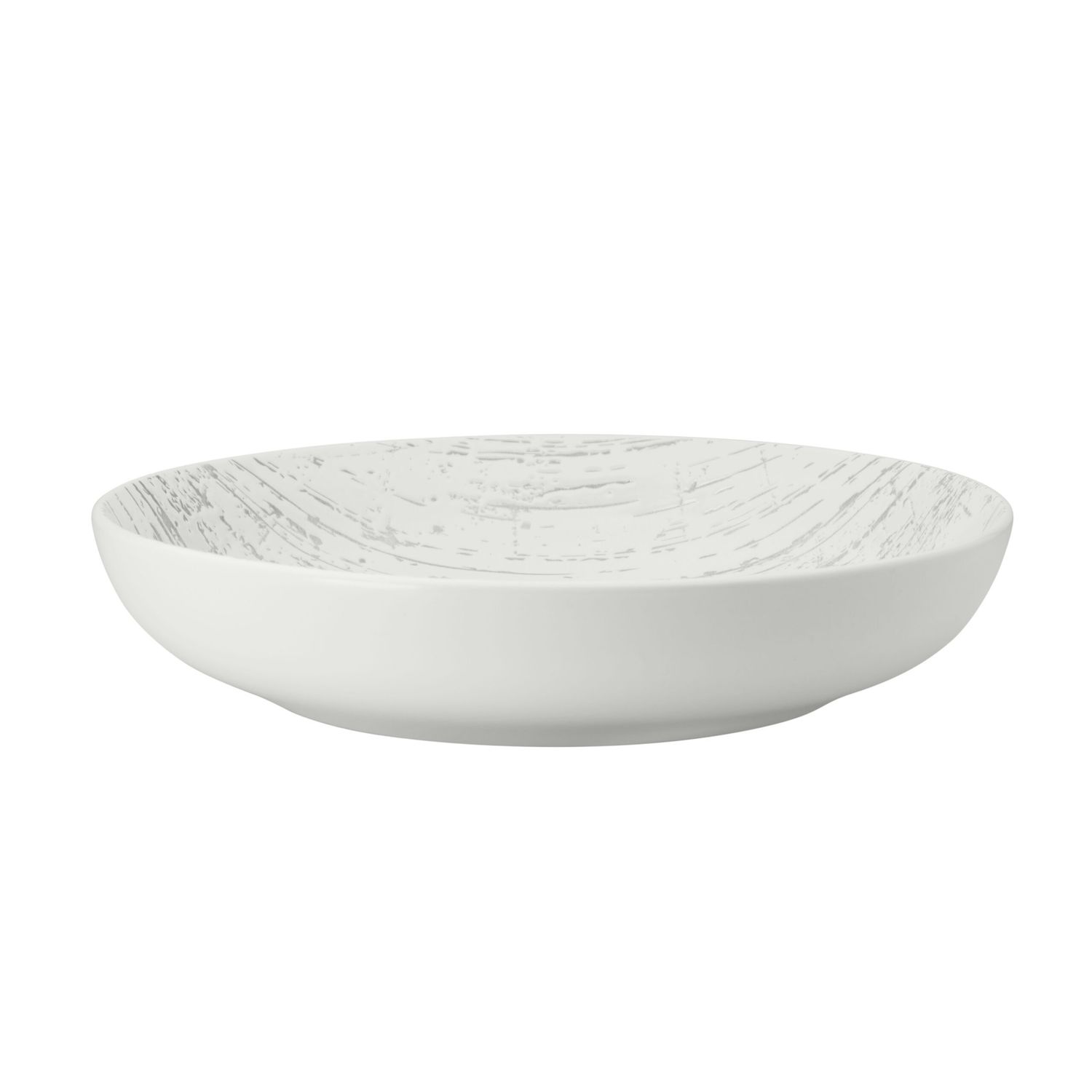 Piatto fondo 23 cm Bianco Drizzle - Yegam