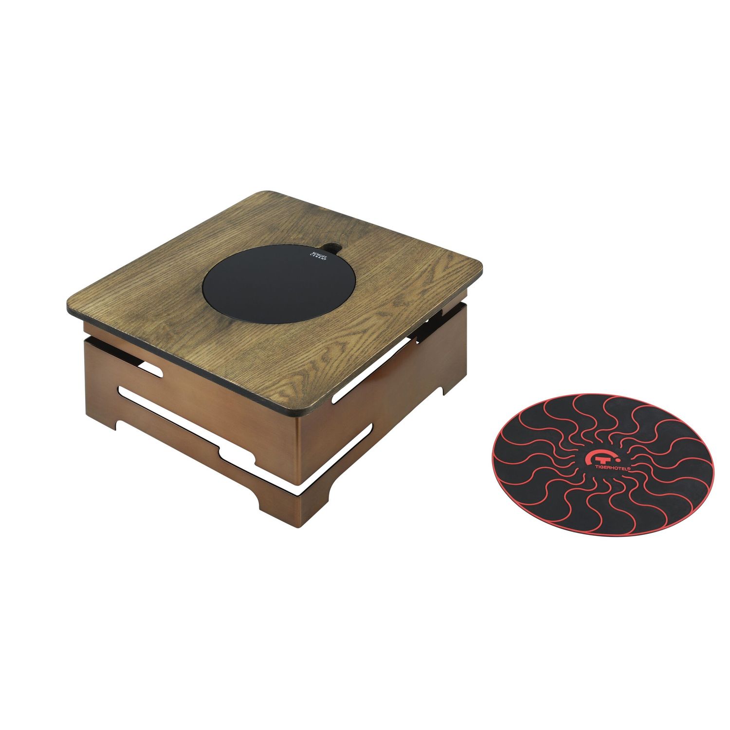 Stand quadrato bronzo 36 x 36 cm - Yegam
