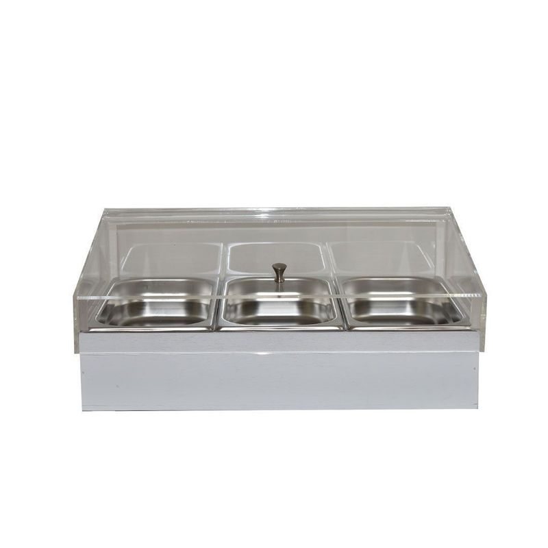 Espositore refrigerato bianco GN 1/1 con 3 vaschette GN 1/3 T-Collection - Yegam