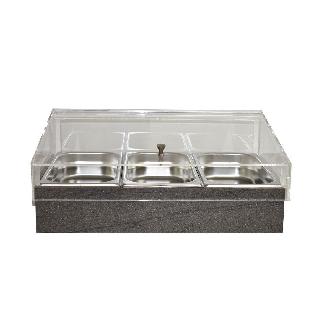 Espositore refrigerato in roccia GN 1/1 con 3 vaschette GN 1/3 T-Collection - Yegam