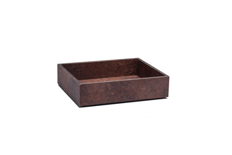 Cassetta in finitura ruggine GN 1/2 h 7,5 cm T-Collection - Yegam