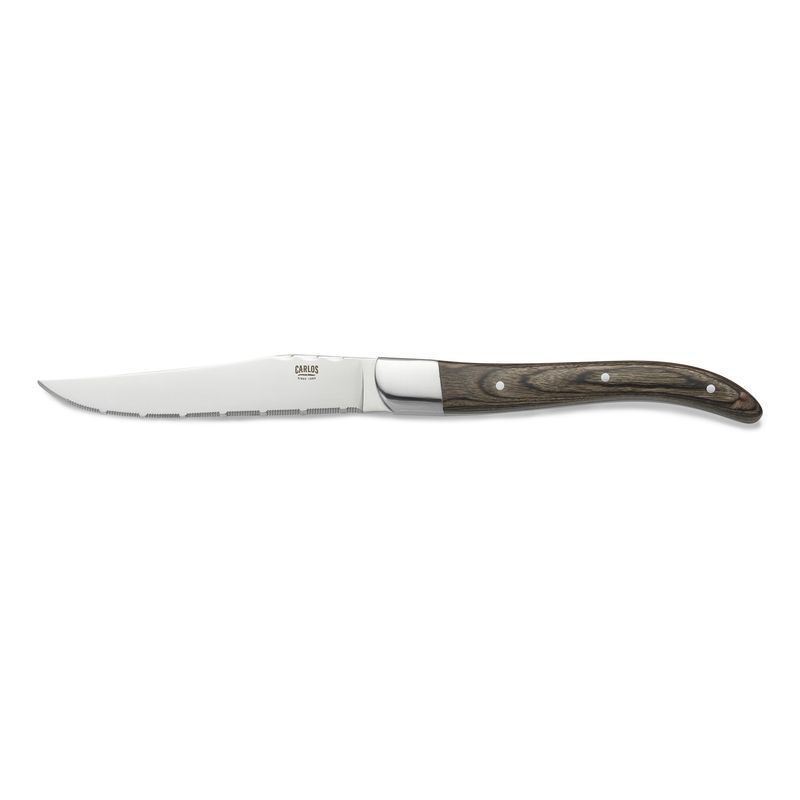 Coltello da Bistecca con Manico in Legno di Pakka 23 cm Marrone Carlos - Tirolix