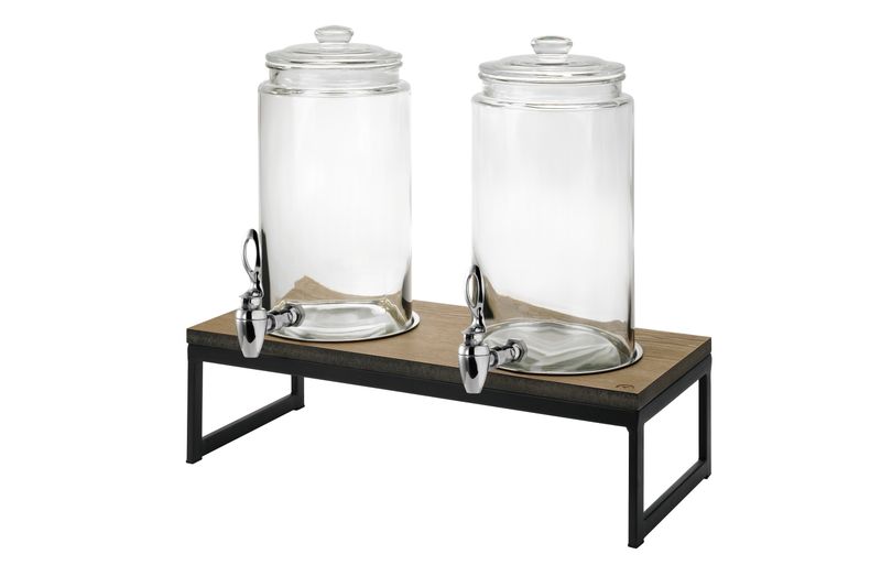 Dispenser doppio in vetro con alzata 11,4 l T-Collection - Yegam