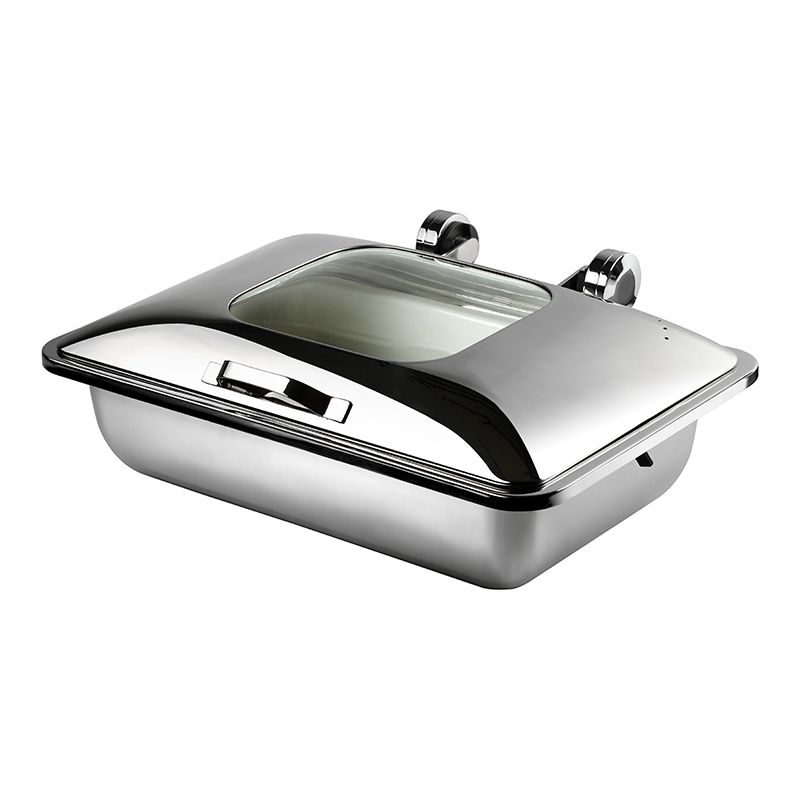 Scaldavivande rettangolare con coperchio in vetro 58 x 43,5 cm Smart W - Yegam