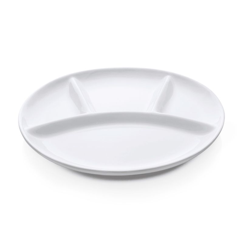 Vassoio con Scomparti Tondo 25 cm Italia White - Tirolix
