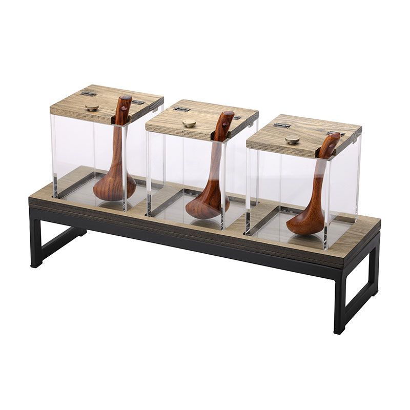 Dispenser cereali in frassino con alzata T-Collection - Yegam