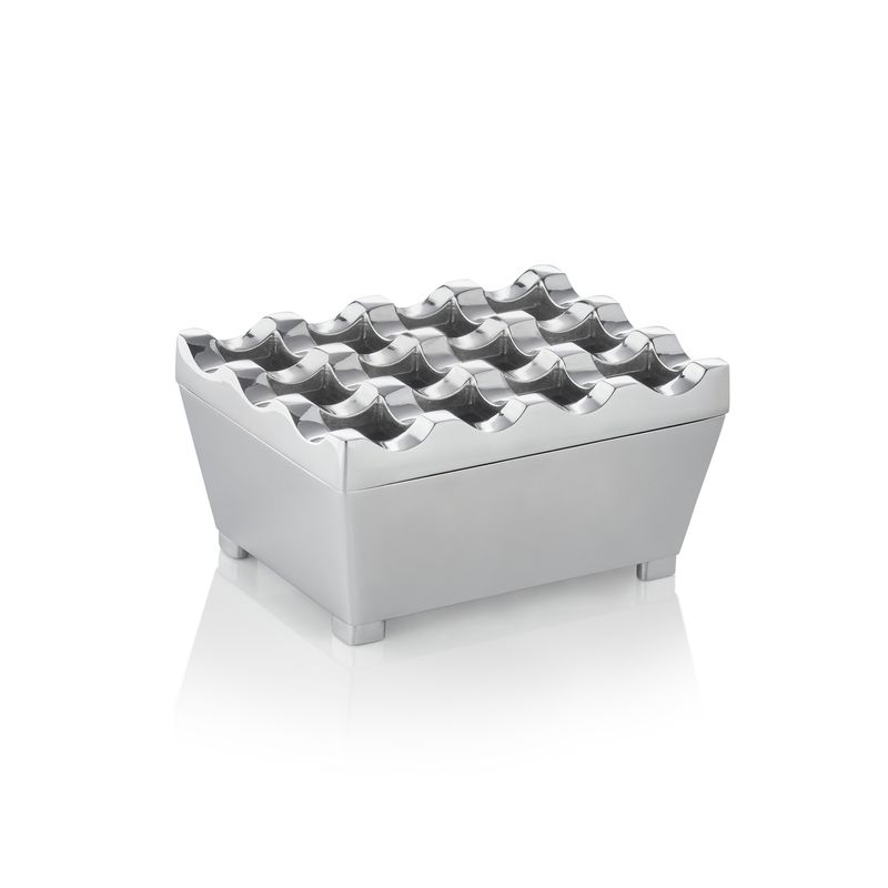 Posacenere Antivento 9,5 x 7,5 cm Argento - Tirolix