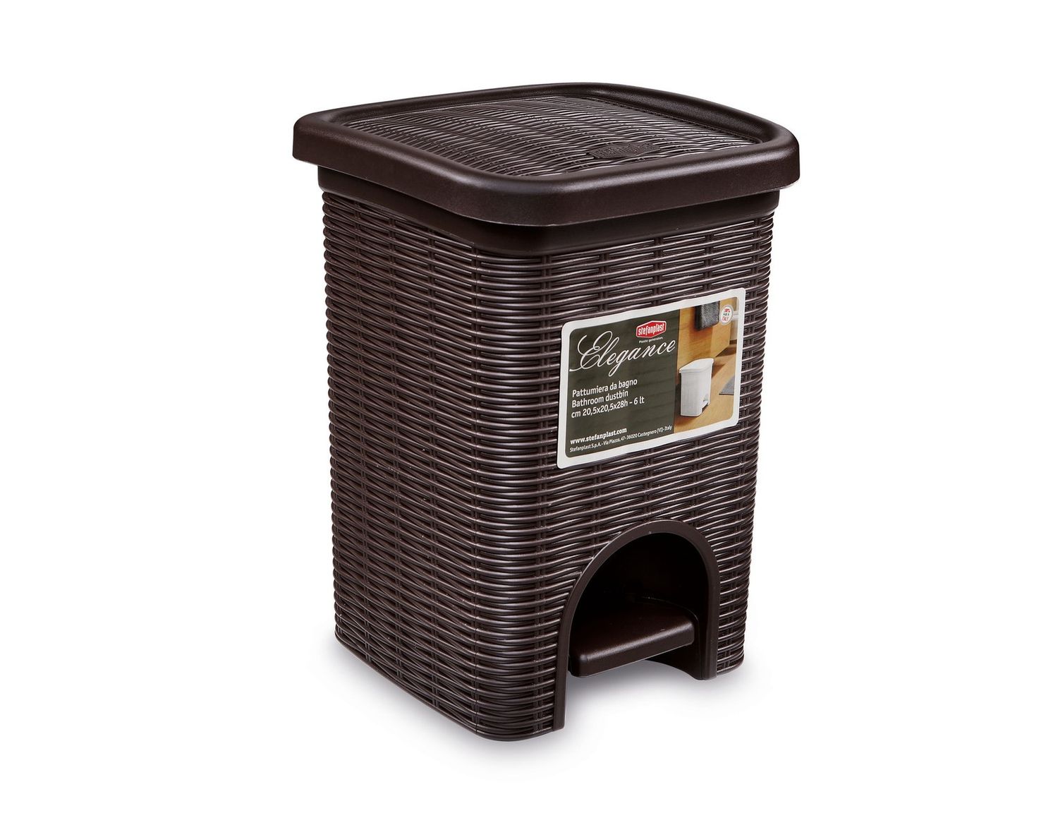 Pattumiera 20 l Marrone Elegance - Stefanplast