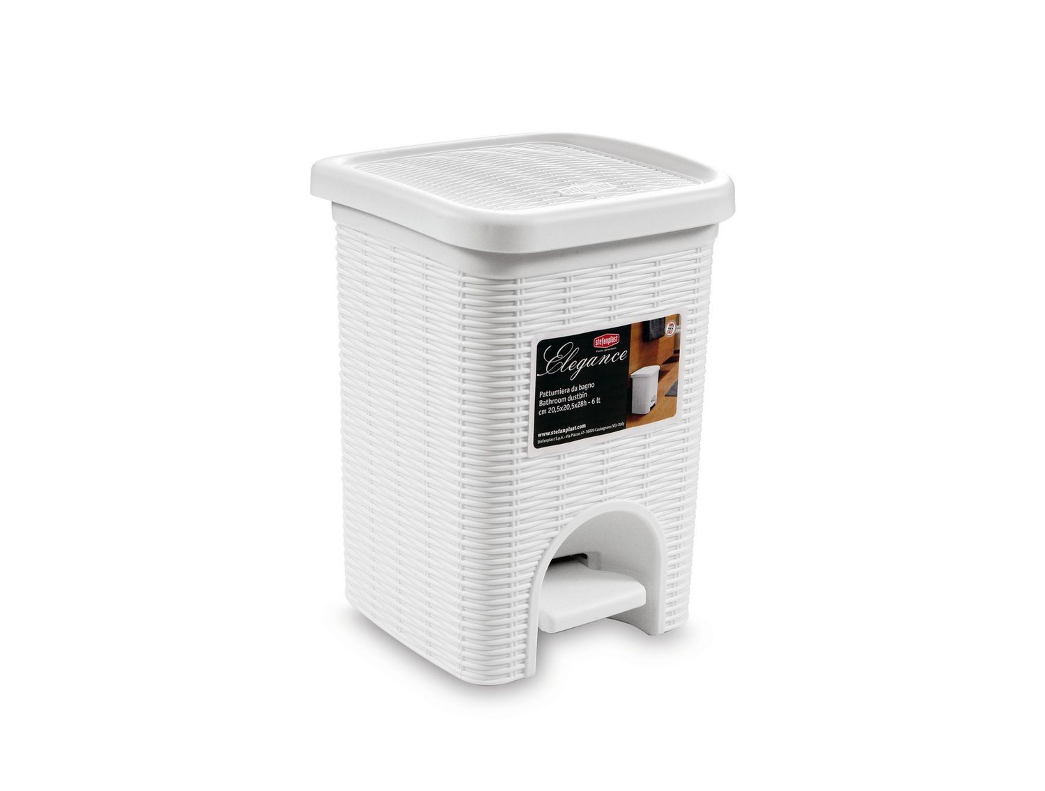 Pattumiera 20 l Bianco Elegance - Stefanplast
