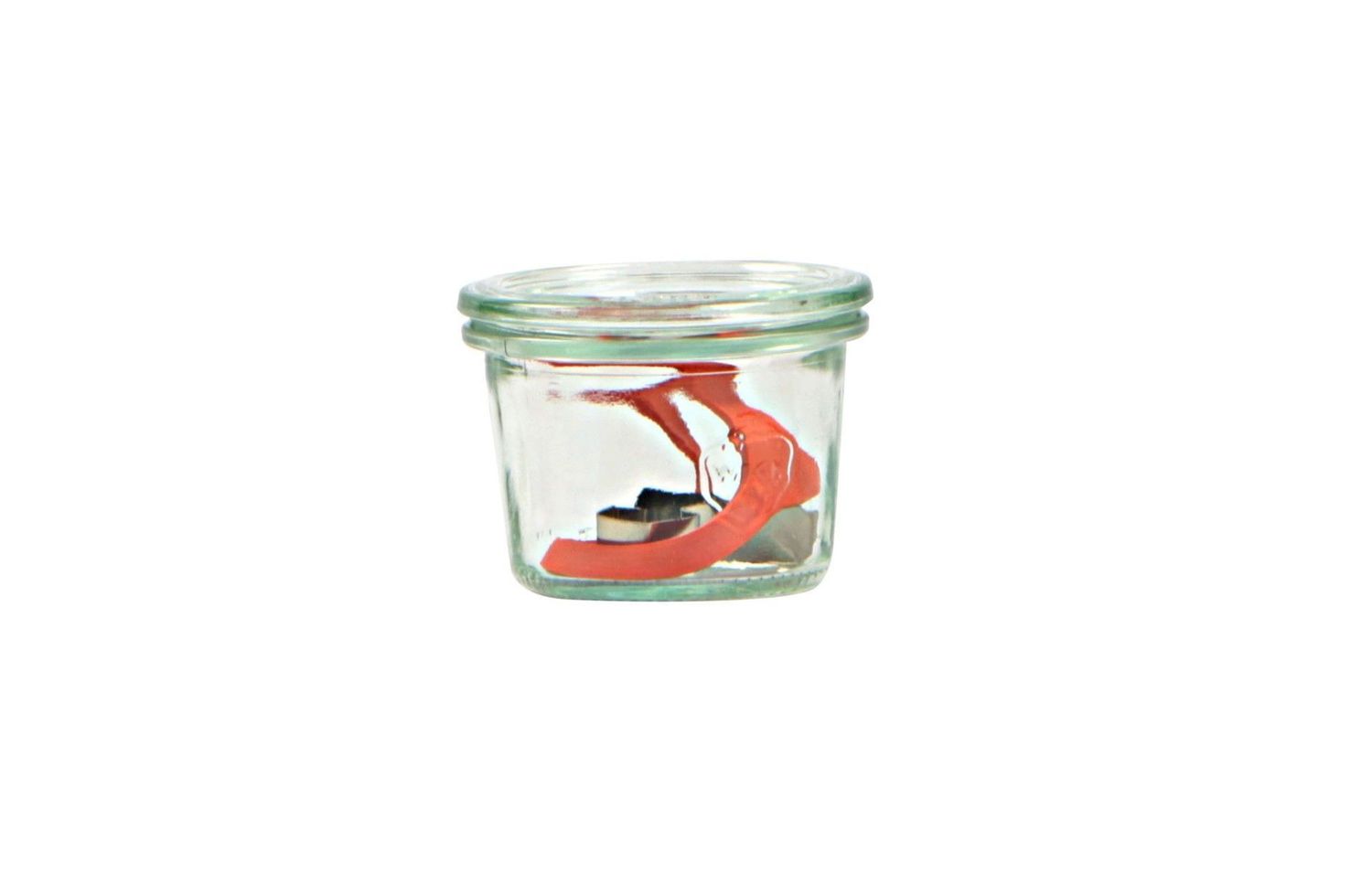 Vasetto Cilindrico con Coperchio Guarnizione e Clip di Chiusura 8 cl - Weck