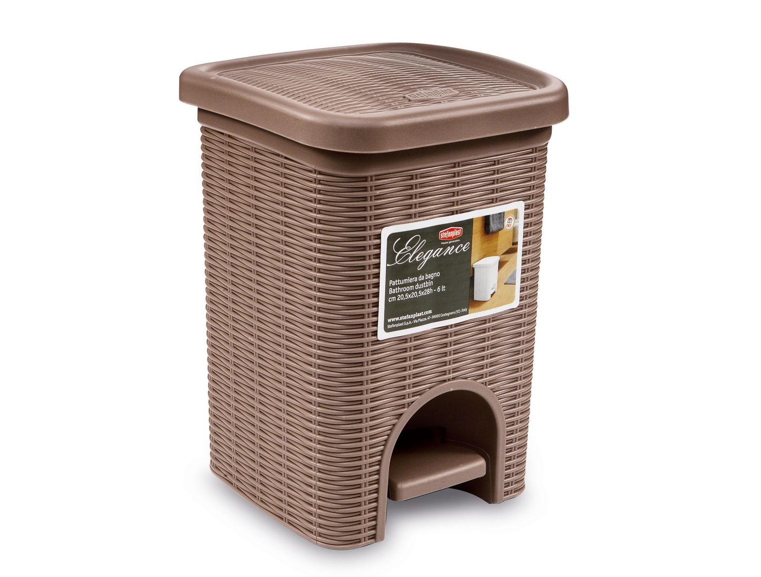 Pattumiera 20 l Tortora Elegance - Stefanplast