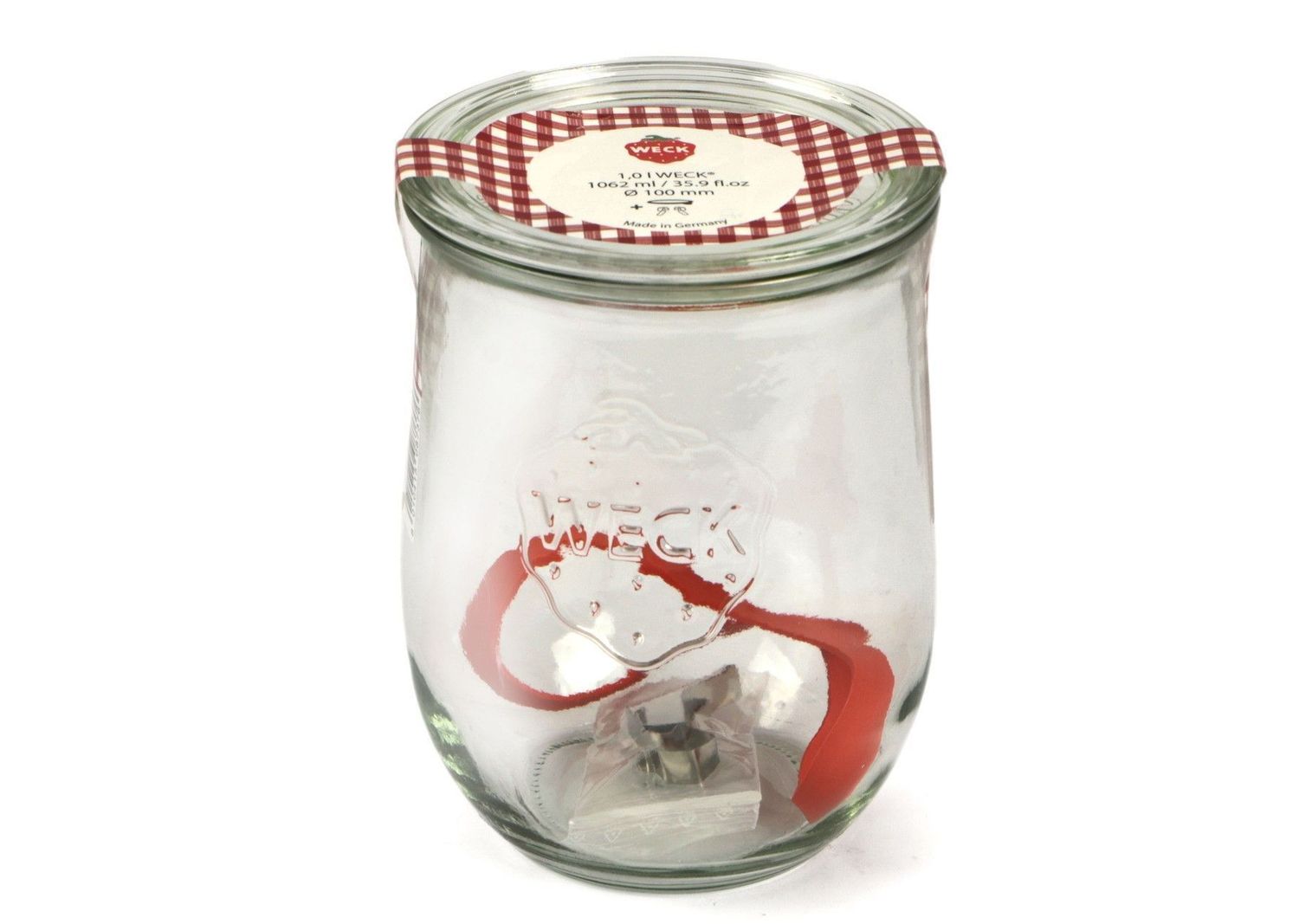 Vaso Tulip con Coperchio Guarnizione e Clip di Chiusura 100 cl - Weck