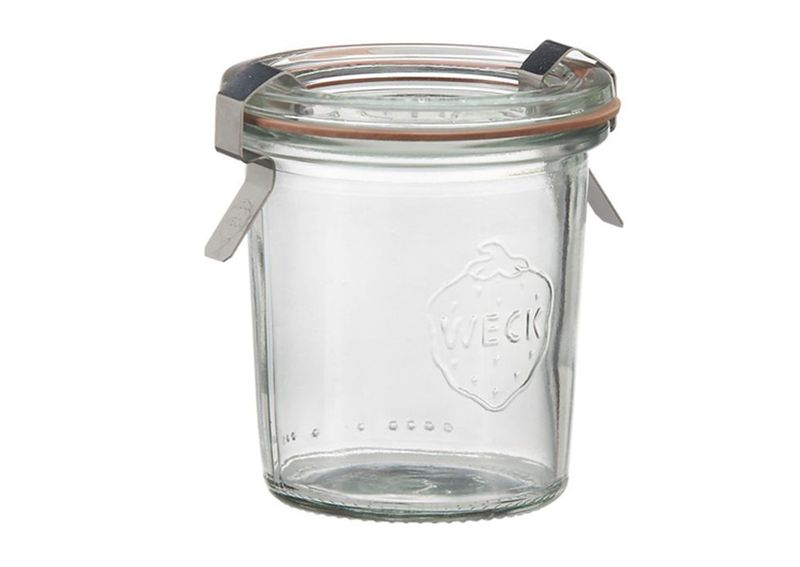 Vasetto Cilindrico con Coperchio Guarnizione e Clip di Chiusura 14 cl - Weck
