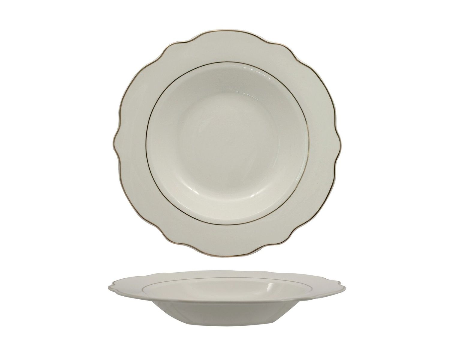 Piatto Fondo 22 cm Grace Filo Oro - Feng