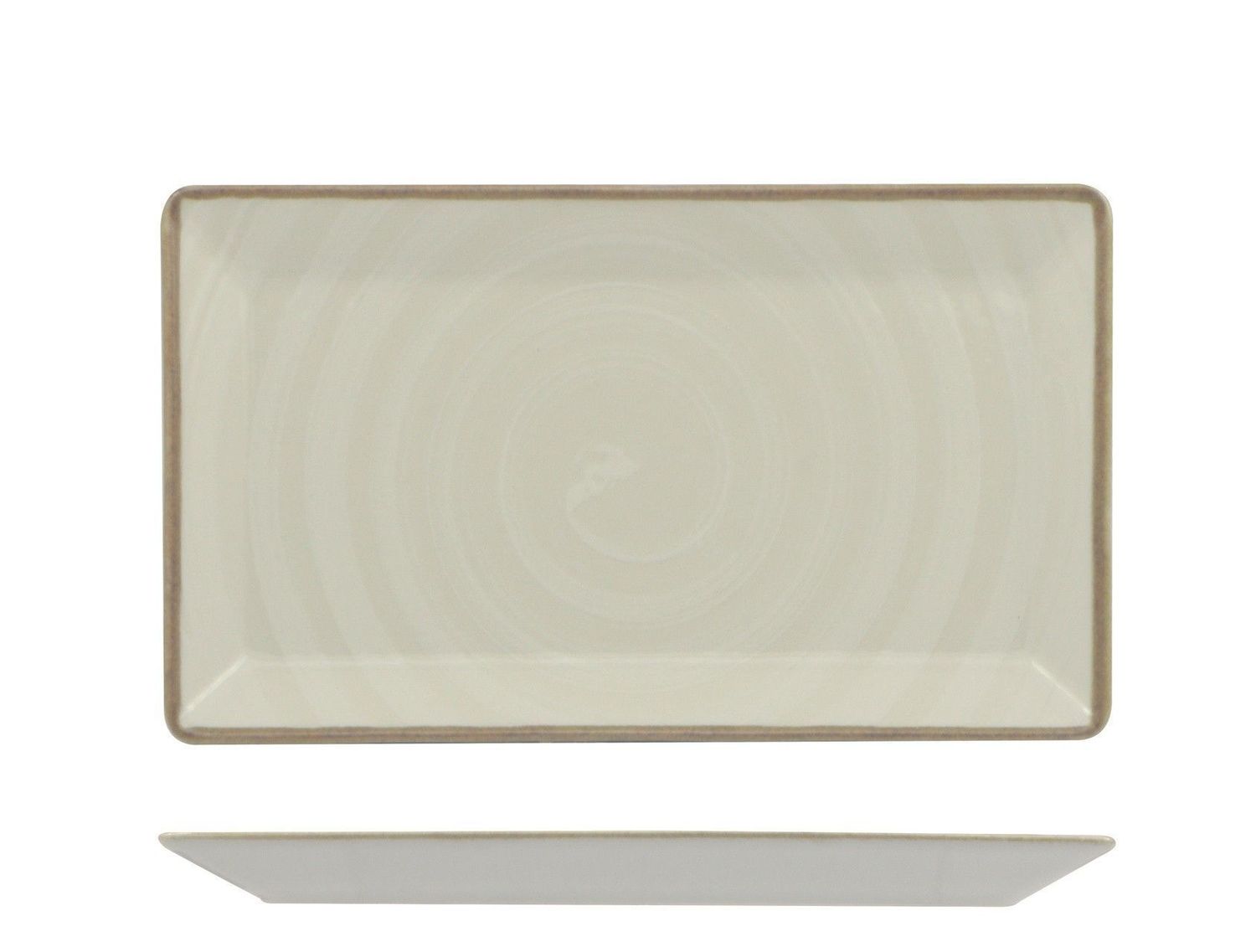Piatto Rettangolare 29 x 17,5 cm Vortex Bianco - Saturnia