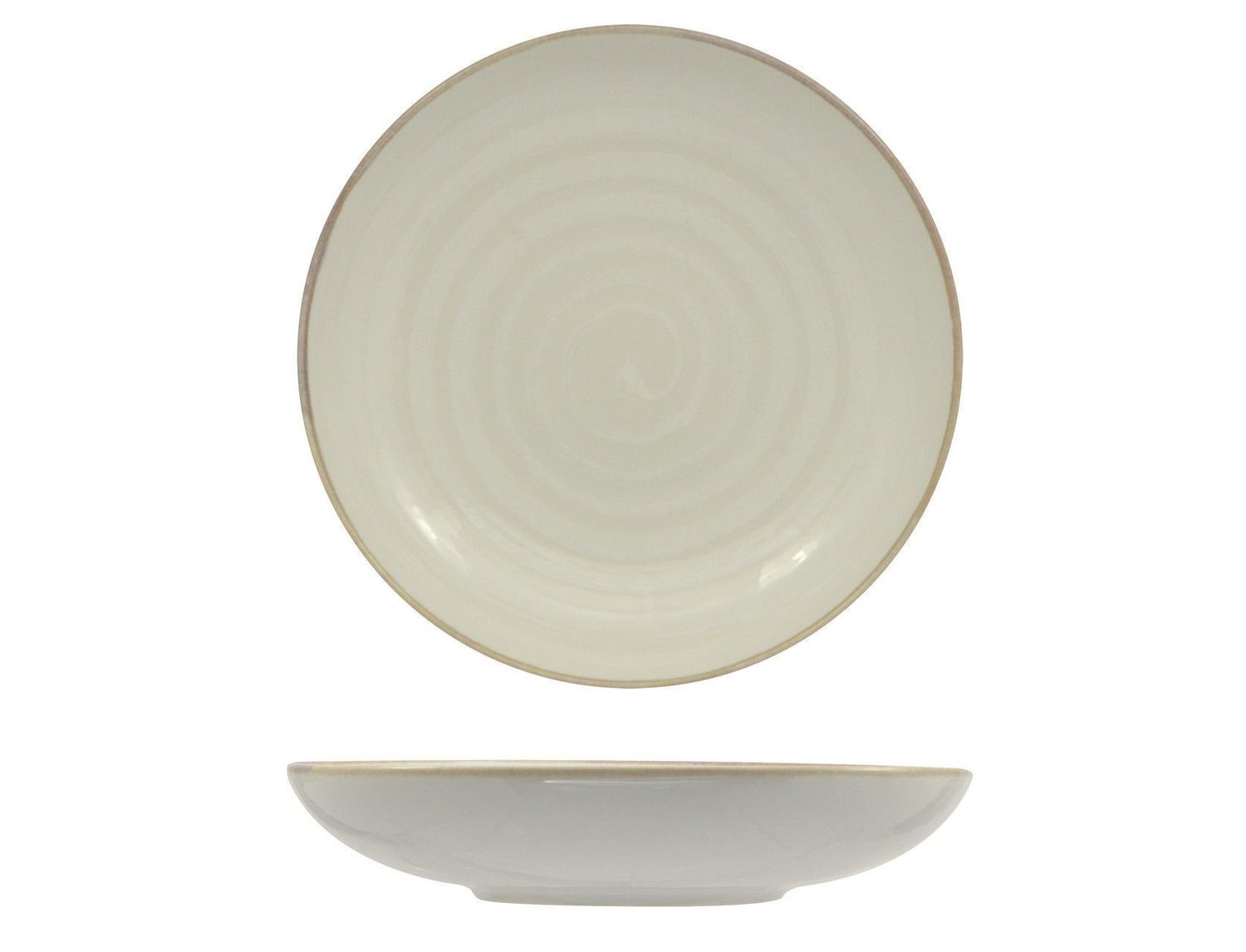 Piatto Fondo 22 cm Vortex Bianco - Saturnia