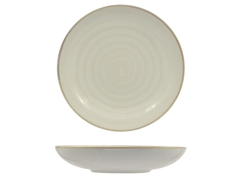Piatto Fondo 22 cm Vortex Bianco - Saturnia