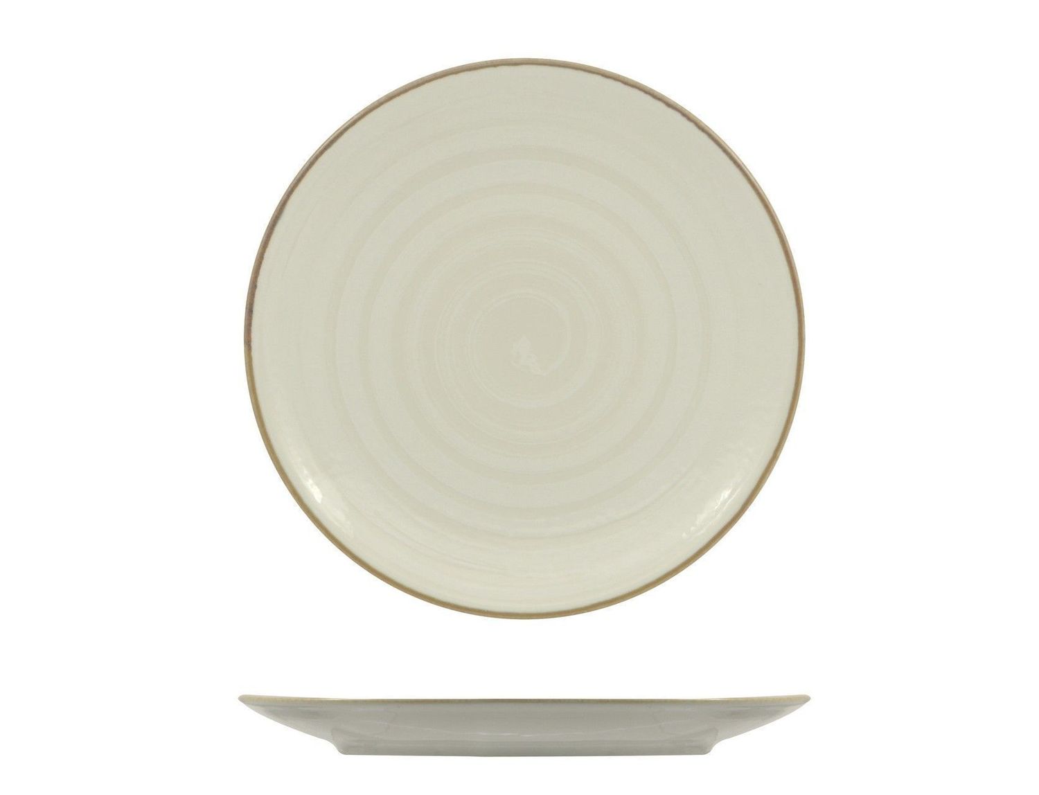 Piatto Piano 28 cm Vortex Bianco - Saturnia