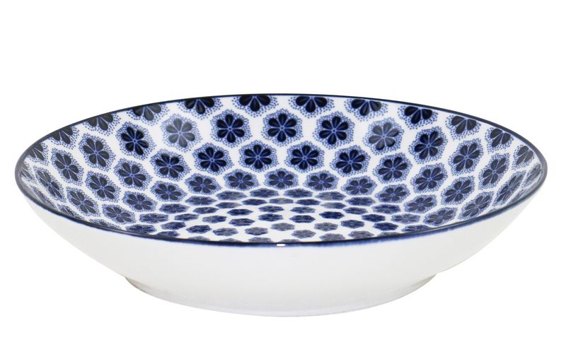 Piatto Fondo 20 cm Floral Mix Blue - Feng