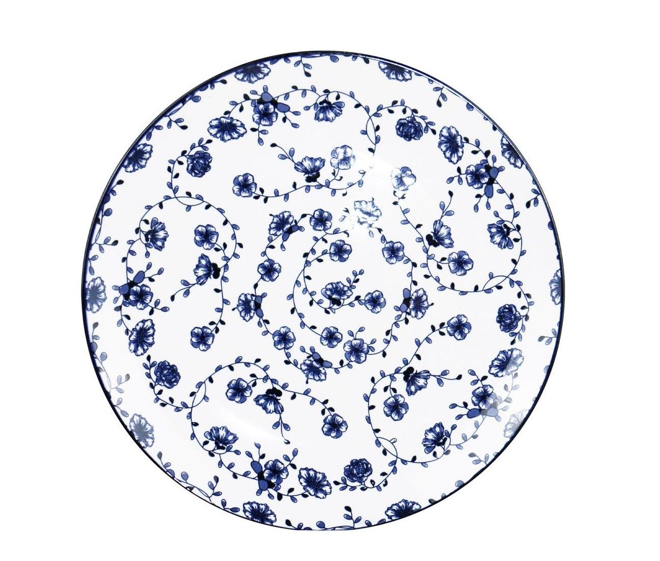 Piatto Piano 26 cm Floral Mix Blue - Feng