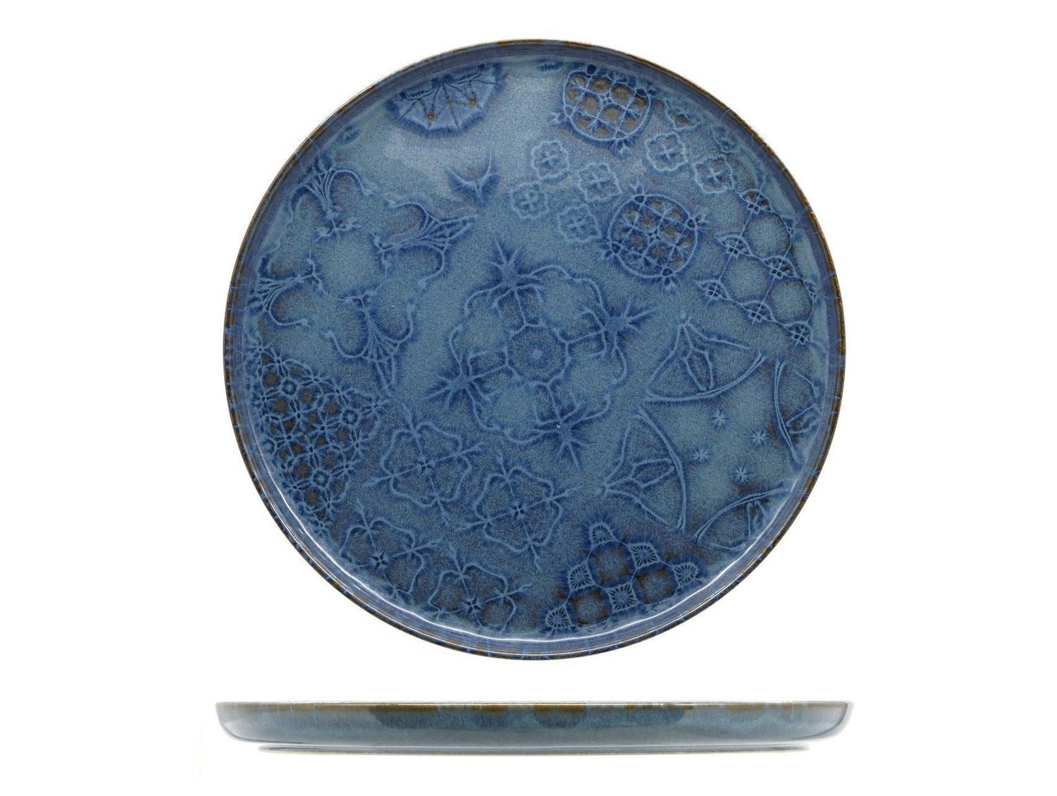 Piatto Piano Bordo Alto 28 cm Azulejo - Mesa Ceramics