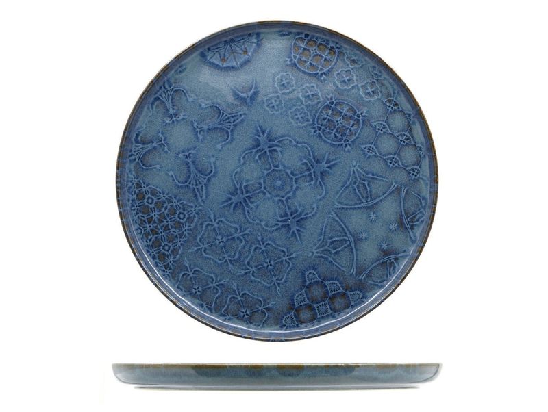 Piatto Piano Bordo Alto 28 cm Azulejo - Mesa Ceramics