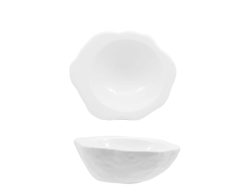 Coppa Concava Effetto Pietra 19,5 x 17,5 cm Bianco Rock - Feng