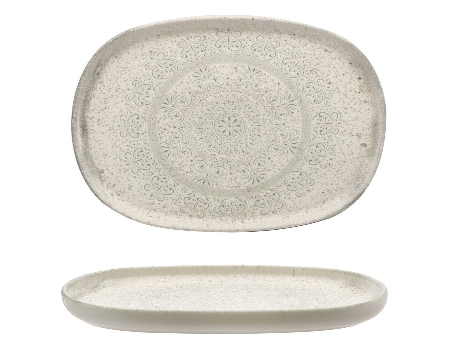 Vassoio Ovale 33 x 23 cm Lace - Mesa Ceramics