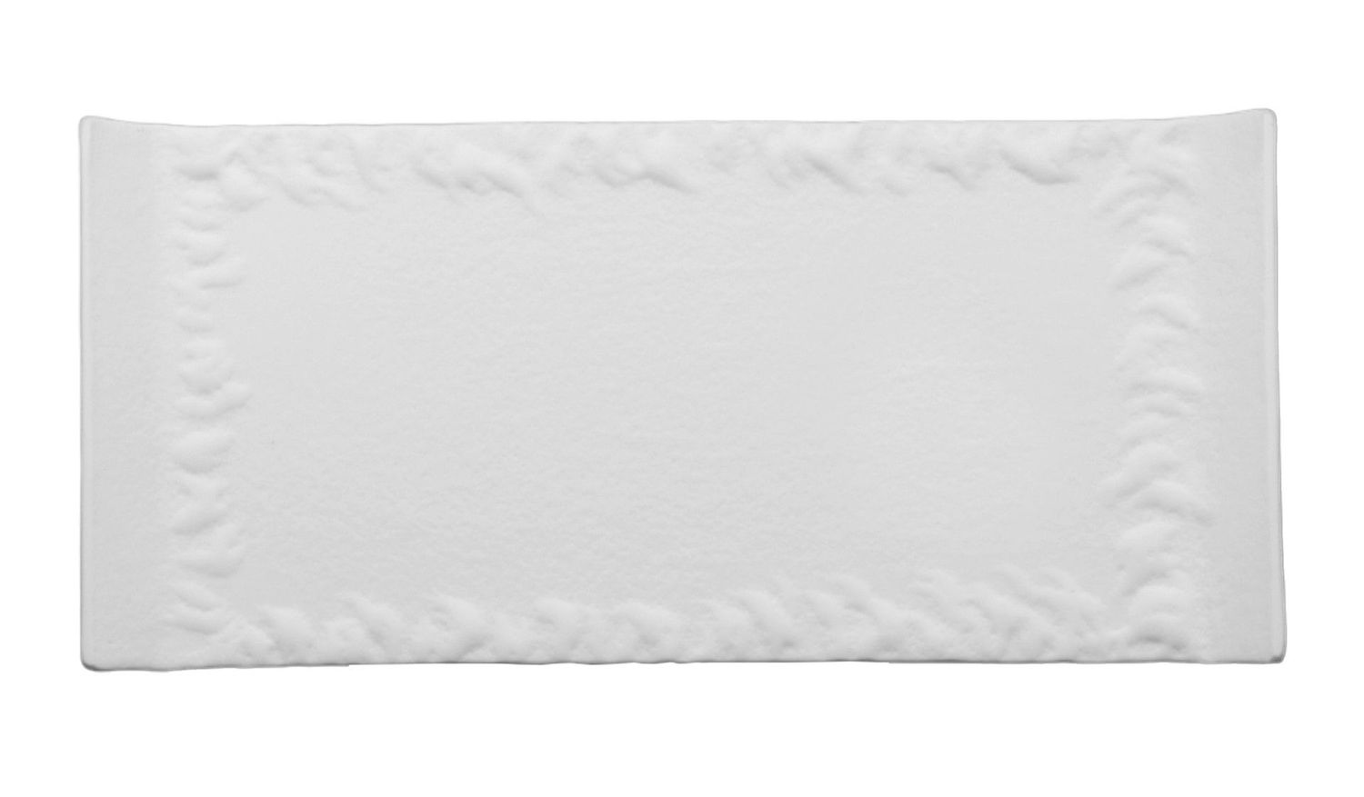 Piatto Rettangolare 30 x 14 cm Kora Double Face Bianco - Feng