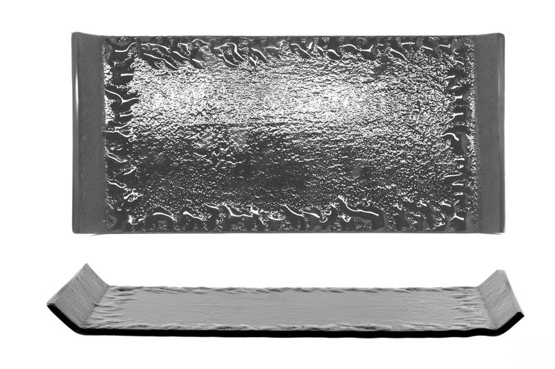 Piatto Rettangolare 30 x 14 cm Kora Double Face Nero - Feng