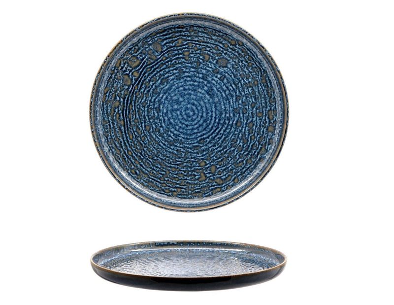 Piatto Piano Bordo Alto 22 cm Okeanos - Mesa Ceramics