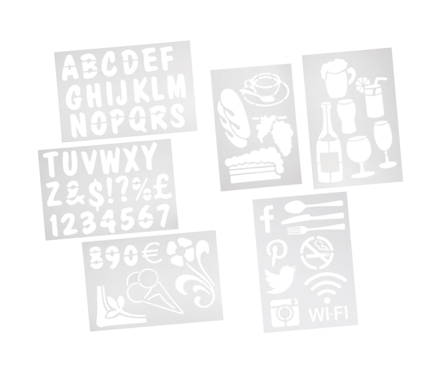 Set da 6 Stencil 22 x 32 cm - Securit