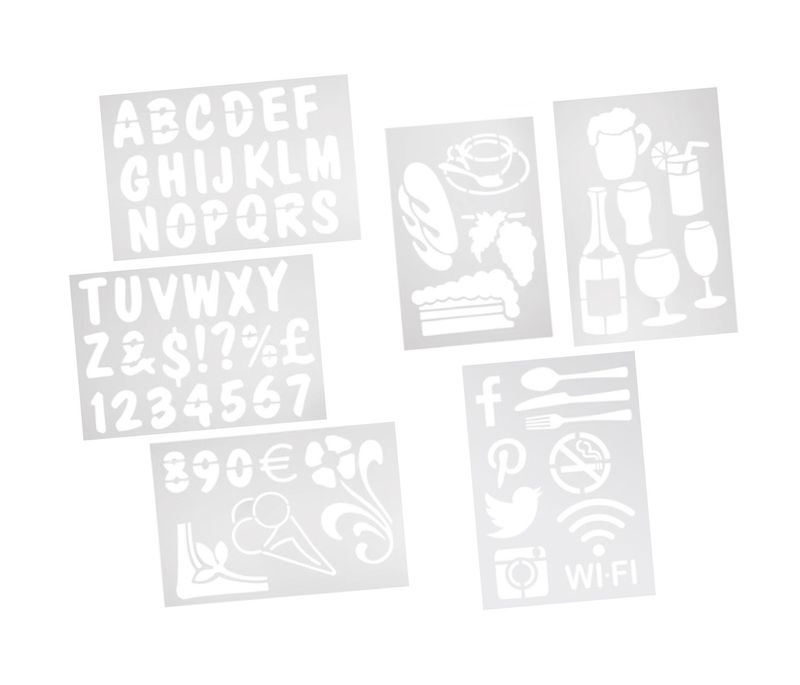 Set da 6 Stencil 22 x 32 cm - Securit
