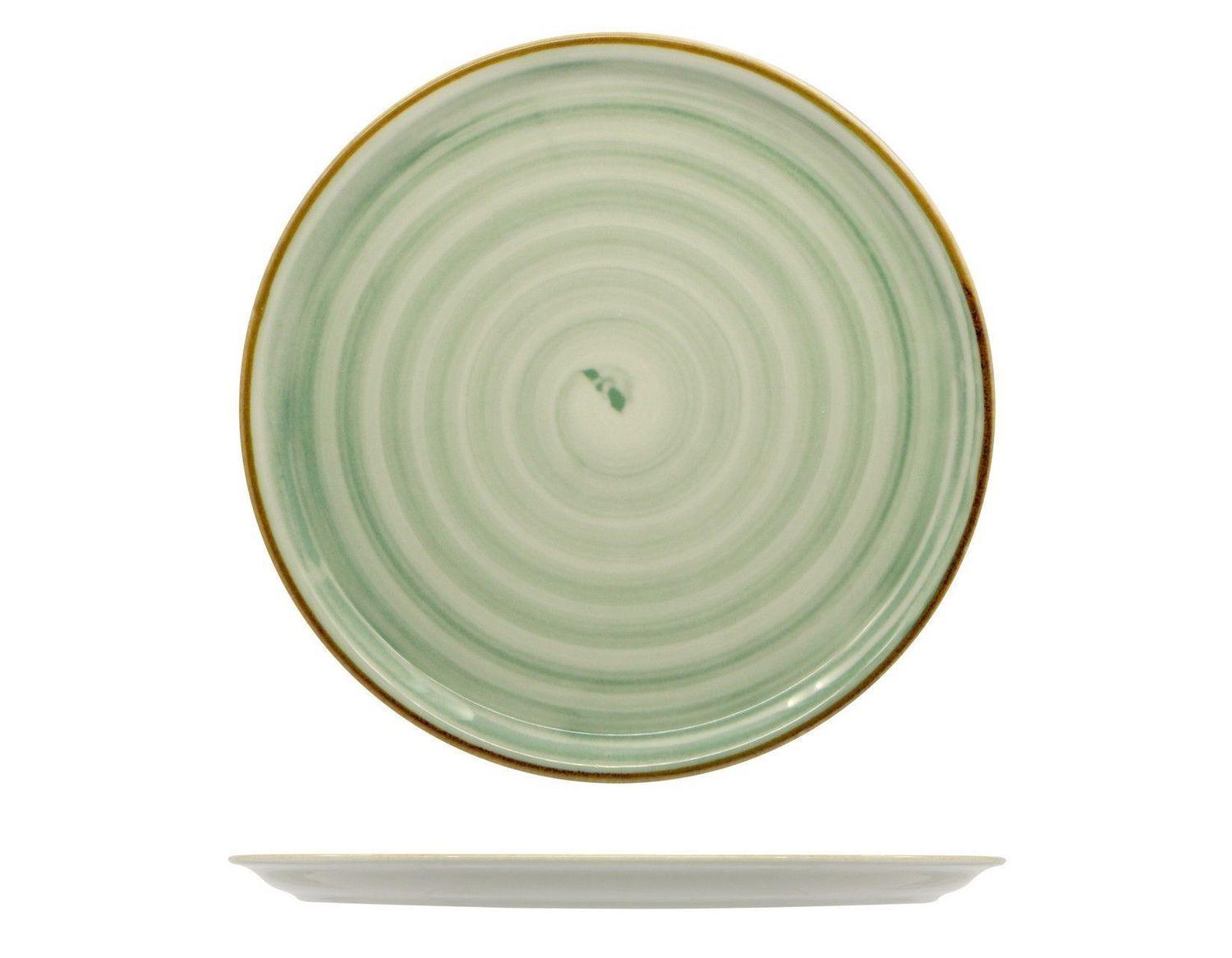 Piatto Pizza 33 cm Napoli Spirale Verde - Saturnia