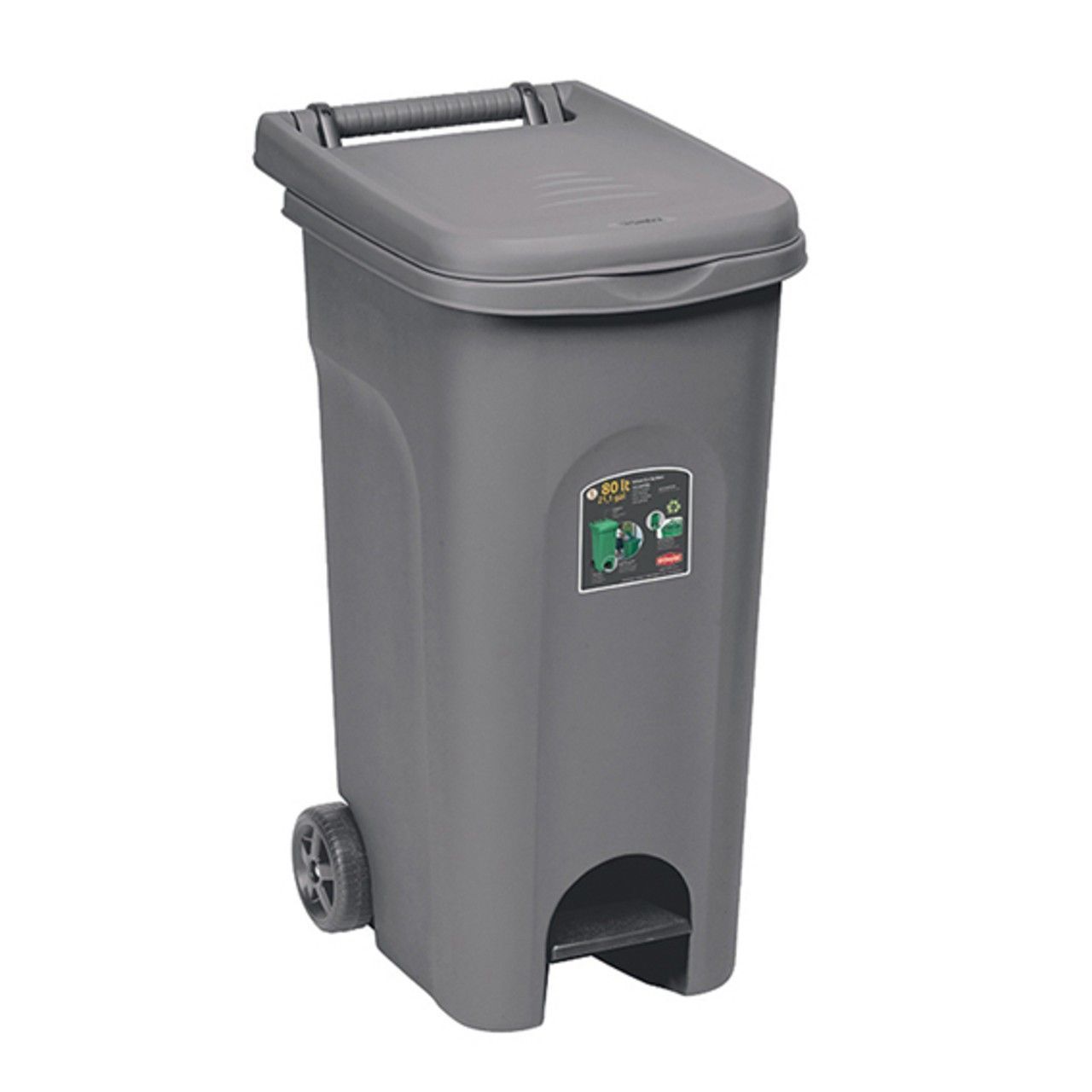 Bidone Raccolta Differenziata 80 l Grigio Urban Eco System - Stefanplast