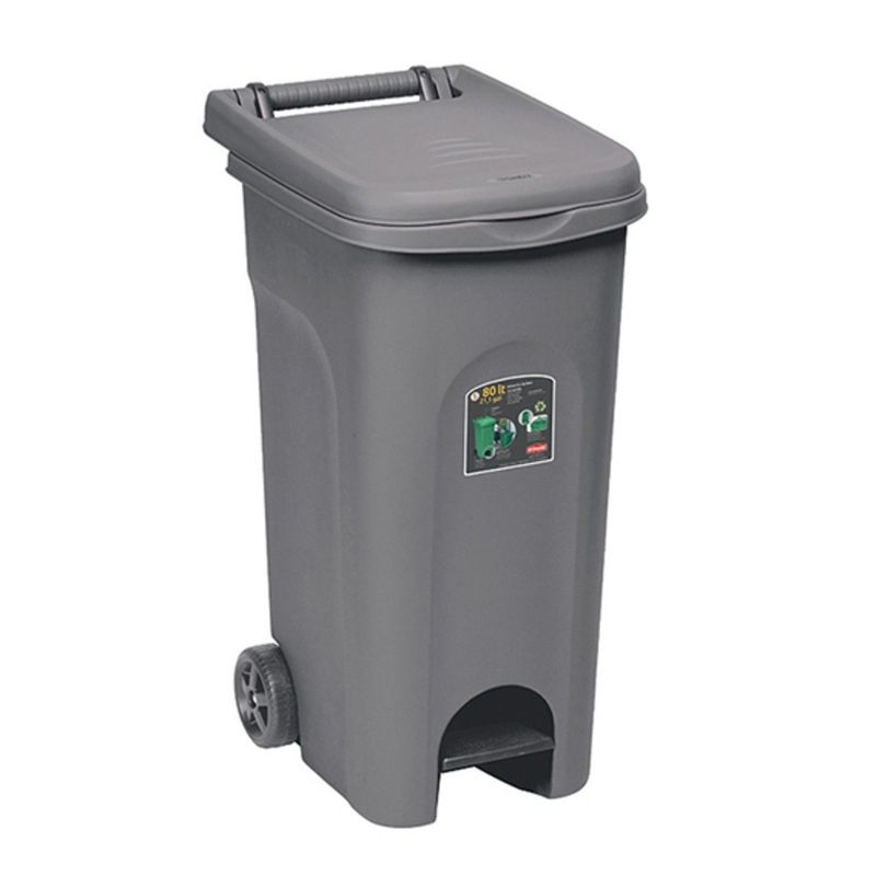 Bidone Raccolta Differenziata 80 l Grigio Urban Eco System - Stefanplast