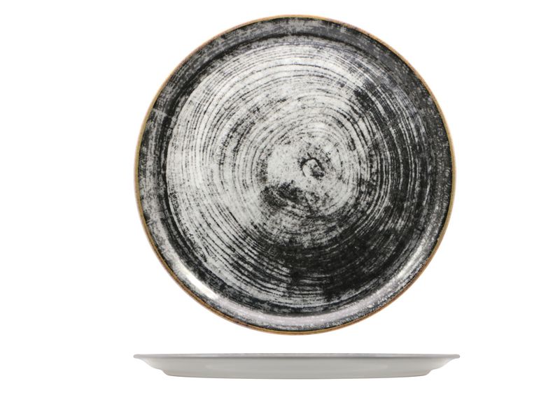 Piatto Pizza 33 cm Black Round - Saturnia