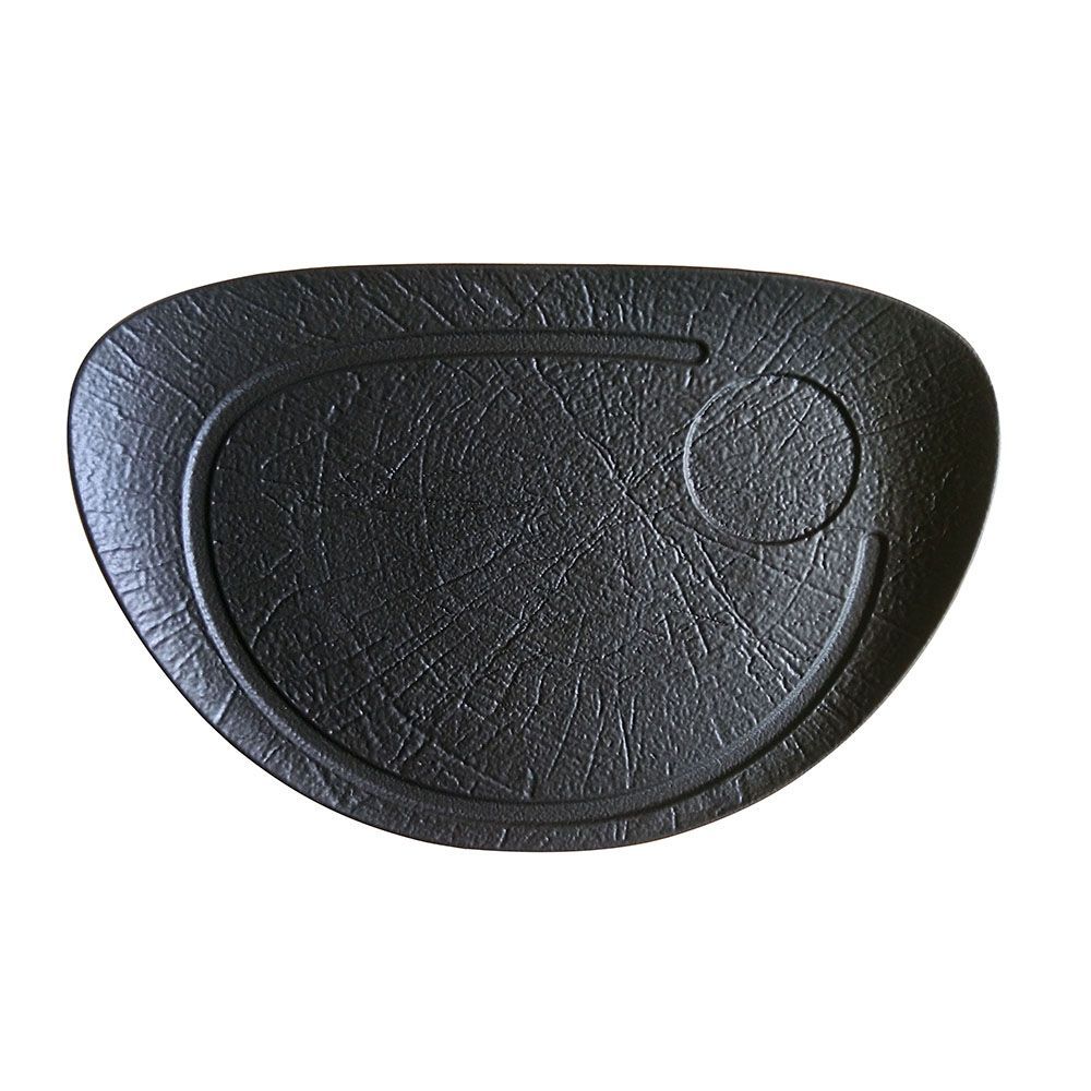 Piatto bistecca ovale 37,5 x 25 cm Vulcania Black - Tognana
