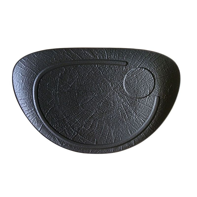 Piatto bistecca ovale 37,5 x 25 cm Vulcania Black - Tognana